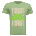 Pickles Energy Classic Cotton T-Shirt in Pistachio — front view | fun pickle design | Pickles Apparel