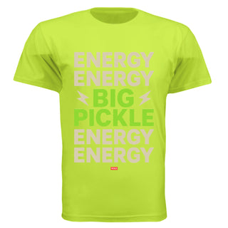 Energy Classic Cotton Pickle T-Shirt in Neon Yellow, front view