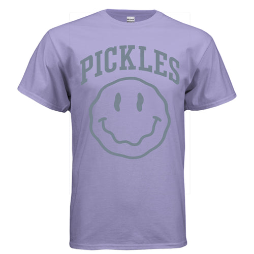 Classic Pickles Retro Logo Tee in Violet — front view | heritage lifestyle | Pickles Apparel