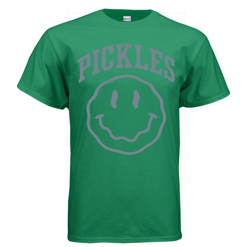 Classic Pickles Retro Logo Tee in Turf Green — front view | vintage lifestyle | Pickles Apparel