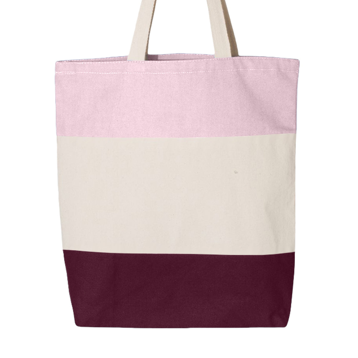 DillLightful Graphic Canvas Pickle Tote in Maroon/ Natural/ Light Pink, back view