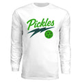 Pickleball Long Sleeve Crew in White — front view | heritage lifestyle | Pickles Apparel