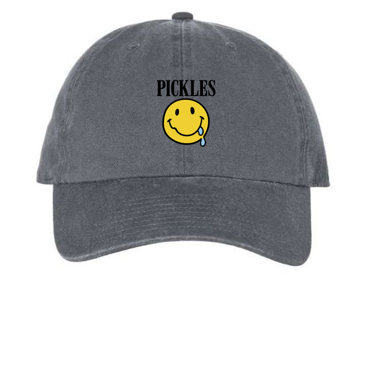 Pickle Dad Hat, Cotton Baseball Cap in Charcoal, front view